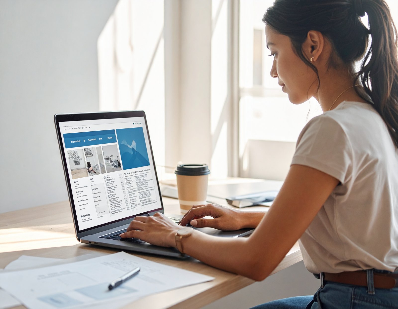 Firefly A professional business owner analyzing website design proposals on a laptop with mo 292189 1